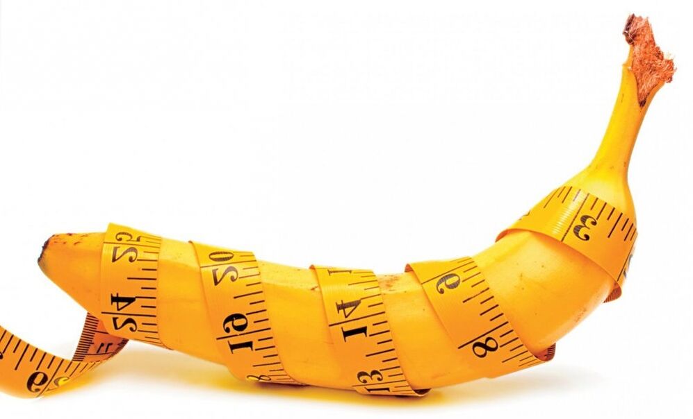 Measure penis thickness using a banana as an example