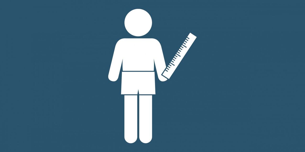 Logo of a man with a ruler and non-surgical penis enlargement