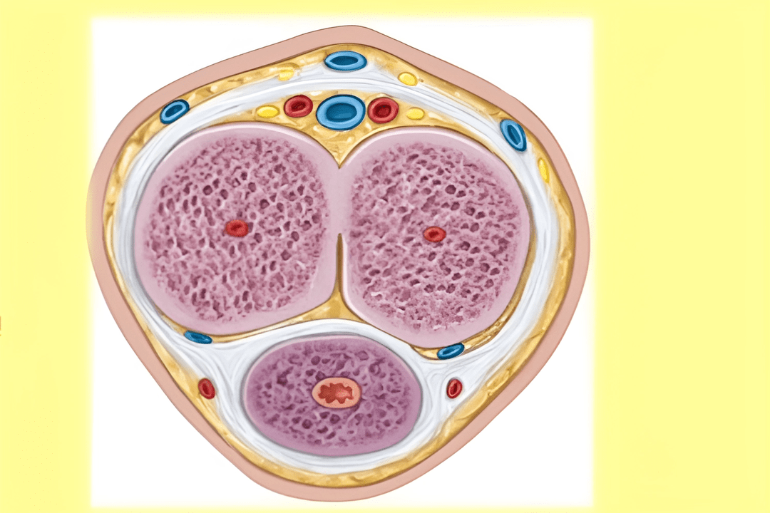 Cross-section of the penis