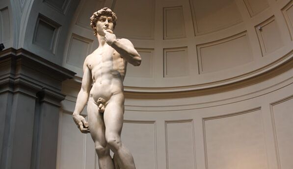 The nude sculpture symbolizes penis enlargement